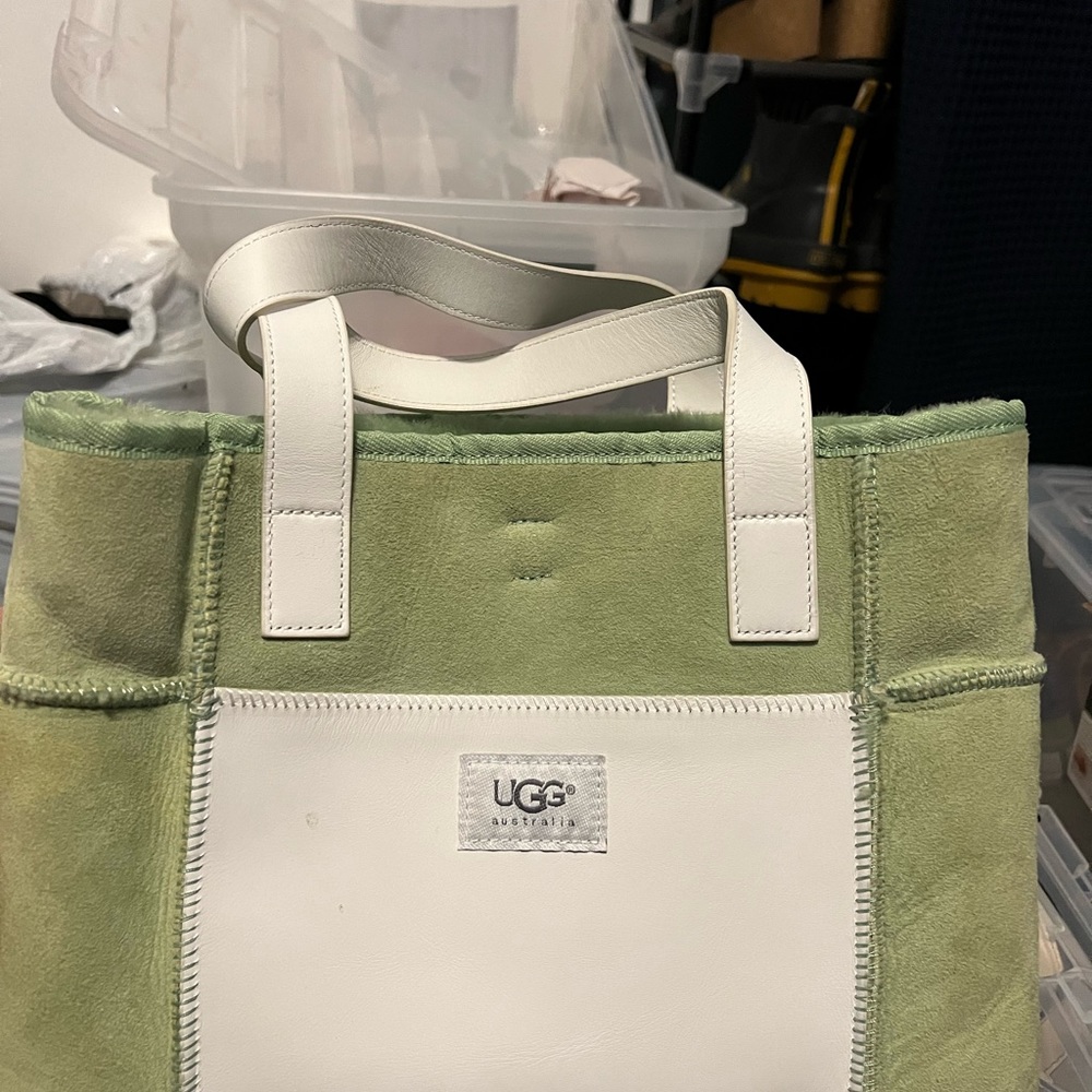 Green Ugg Shearling tote shopper